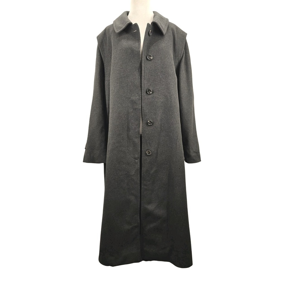 Schneiders Salzburg Virgin Wool Cashmere US 16 Womans Wool Long Coat Olive Green
